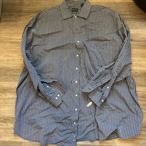 Rochester Men’s Dress Shirt Egyptian Cotton Blue Check 19 36/37 Dry Cleaned